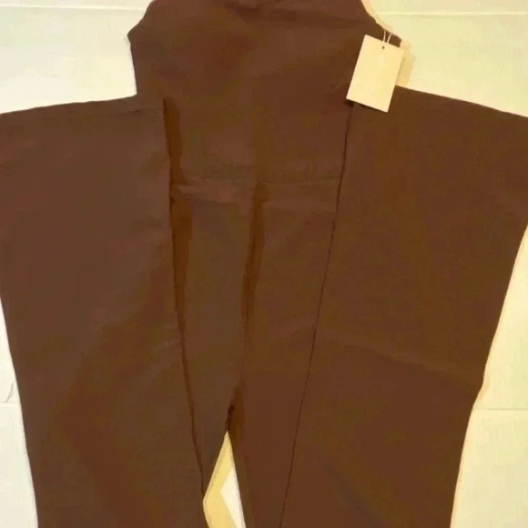 Wilo the Label Women Flare Jumpsuit Brown Athletic Travel Workout Loungewear Rib - Picture 9 of 9